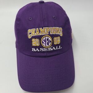 LSU Tigers Hat Adjustable 2009 SEC Baseball Champions Purple Yellow NCAA Casual